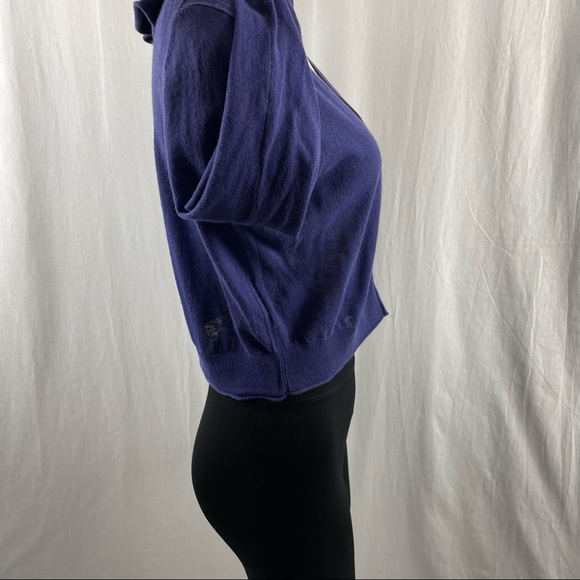 Tommy Bahama Purple Linen/Cotton Blend Cropped Button Up Cardigan M - Picture 9 of 10